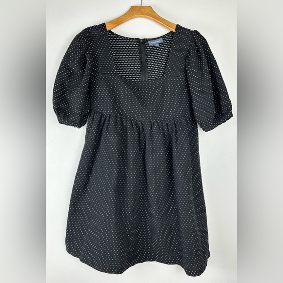ModCloth babydoll Mini dress Size 4 black polkadot - Picture 2 of 10